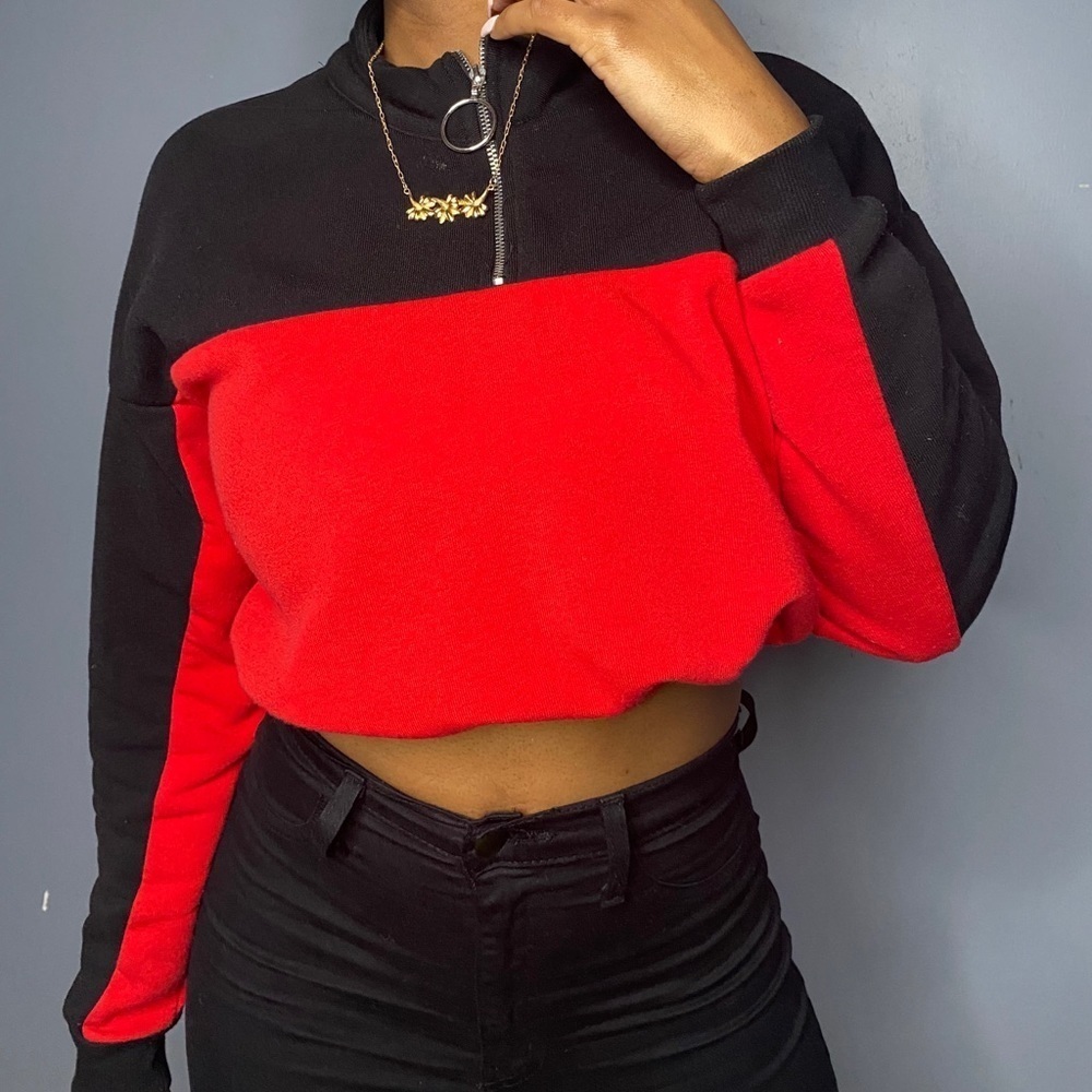 RedxBlack Colour Block  Sweatshirt ❤️🖤